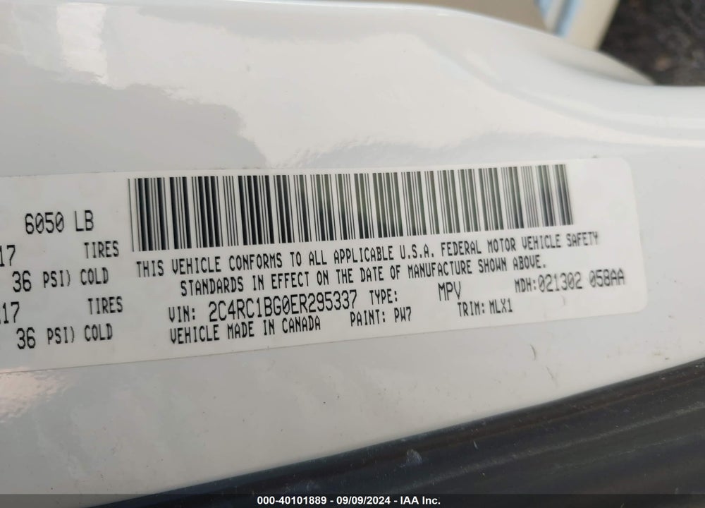 2014 CHRYSLER TOWN & COUNTRY TOURING VIN: 2C4RC1BG0ER295337