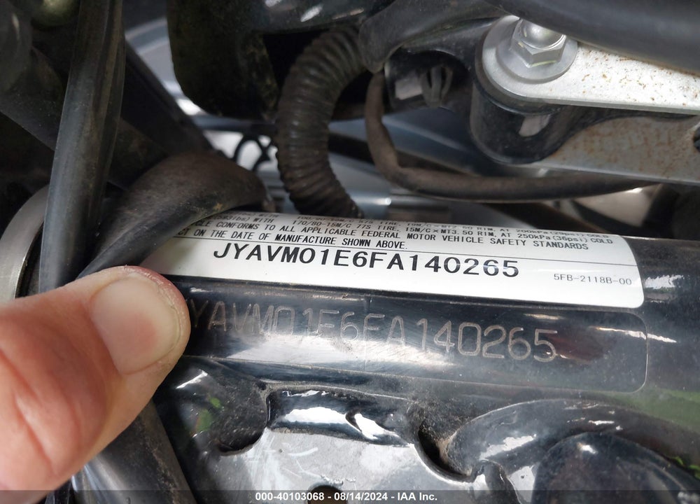 2015 YAMAHA XVS650 VIN: JYAVM01E6FA140265