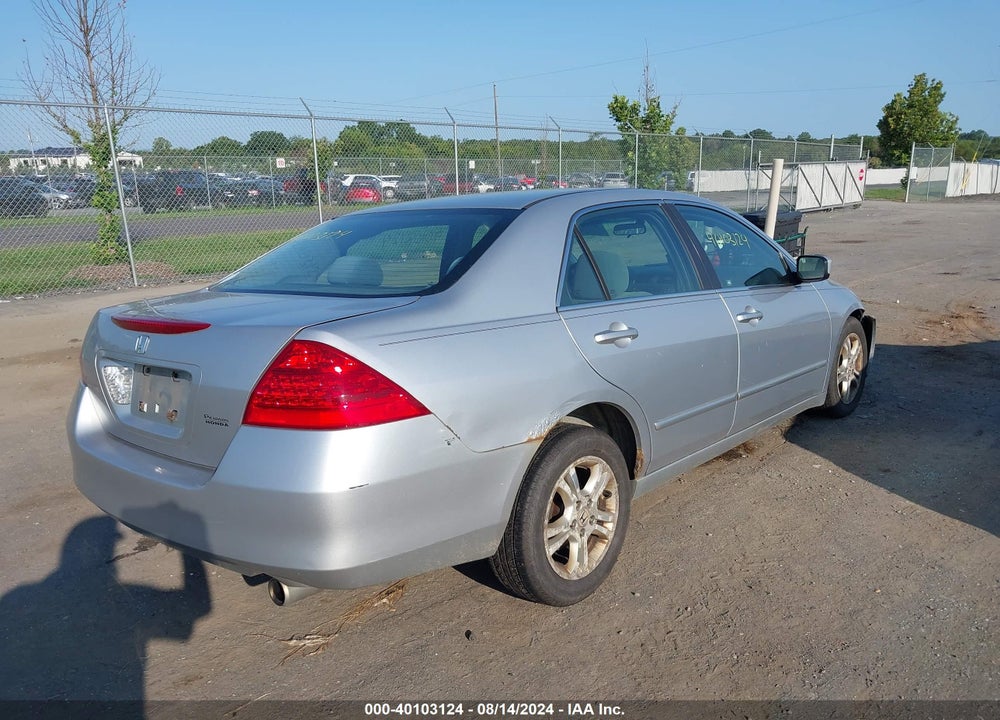 2007 HONDA ACCORD 2.4 SE VIN: 1HGCM563X7A180562