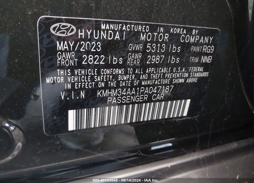 2023 HYUNDAI IONIQ 6 SEL VIN: KMHM34AA1PA047187