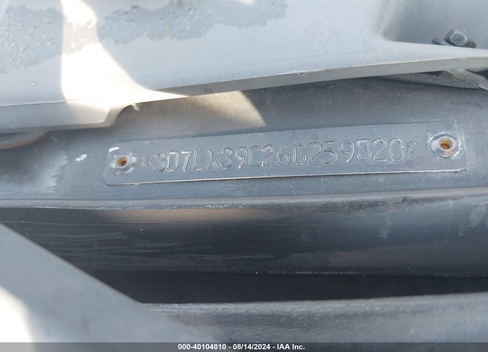 2006 DODGE RAM 3500 LARAMIE VIN: 3D7LX39C26G259820