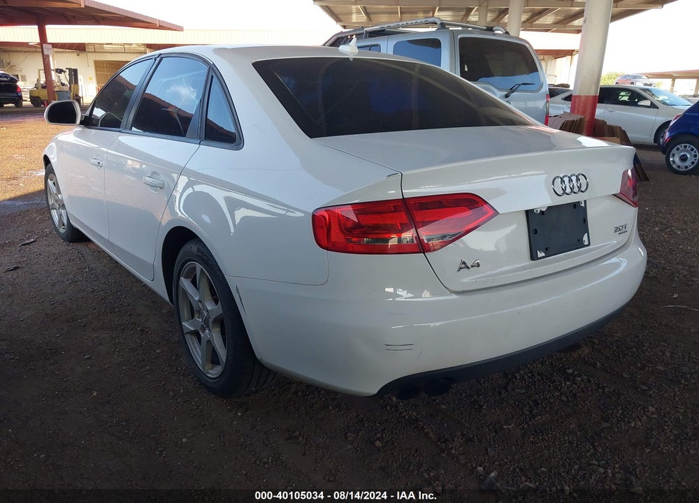 2009 AUDI A4 2.0T PREMIUM VIN: WAULF78K29A097927