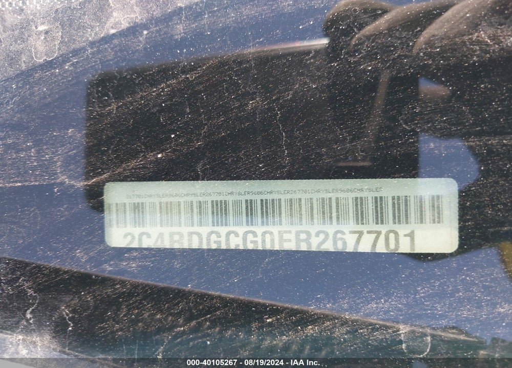 2014 DODGE GRAND CARAVAN VIN: 2C4RDGCG0ER267701