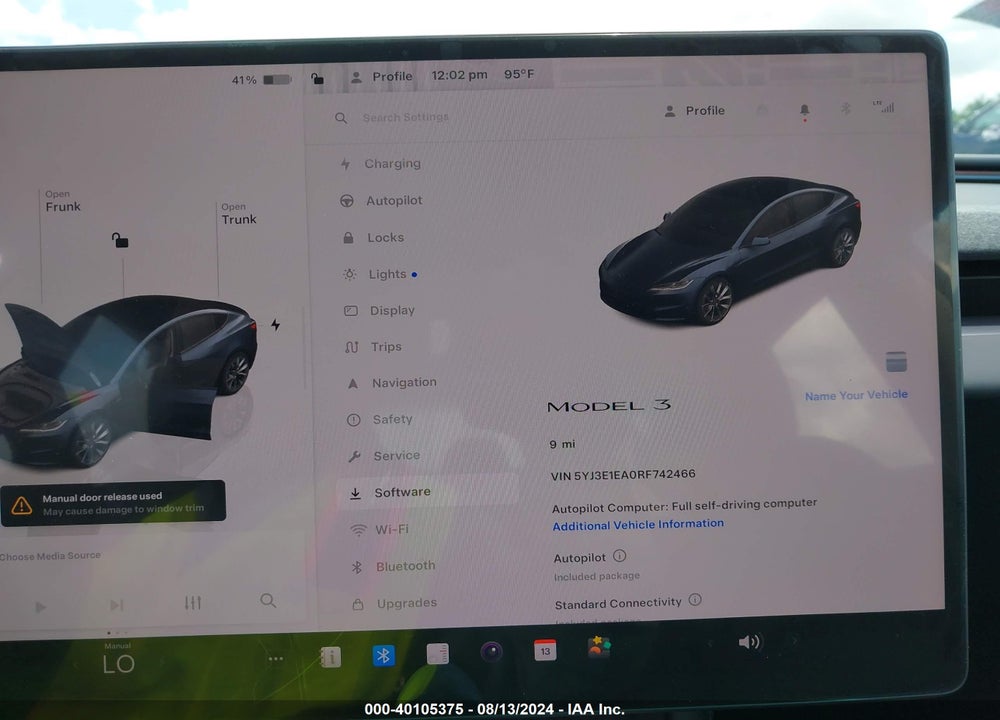 2024 TESLA MODEL 3 REAR-WHEEL DRIVE VIN: 5YJ3E1EA0RF742466