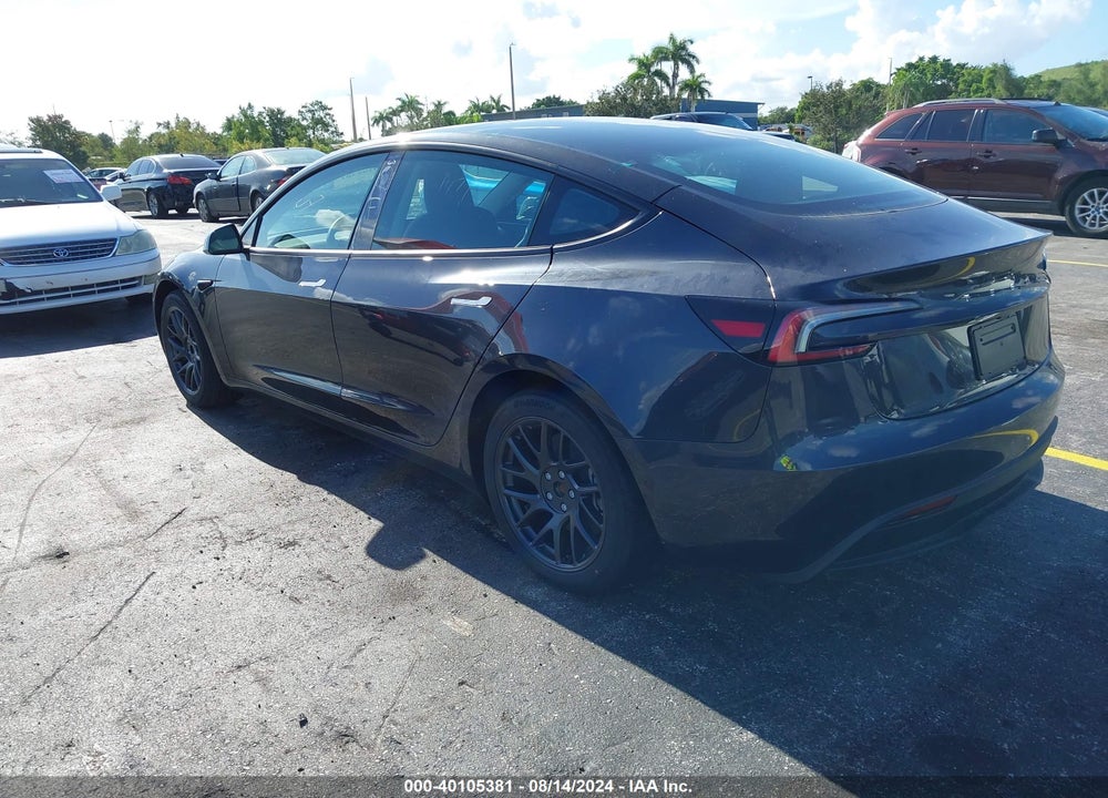 2024 TESLA MODEL 3 REAR-WHEEL DRIVE VIN: 5YJ3E1EAXRF735539