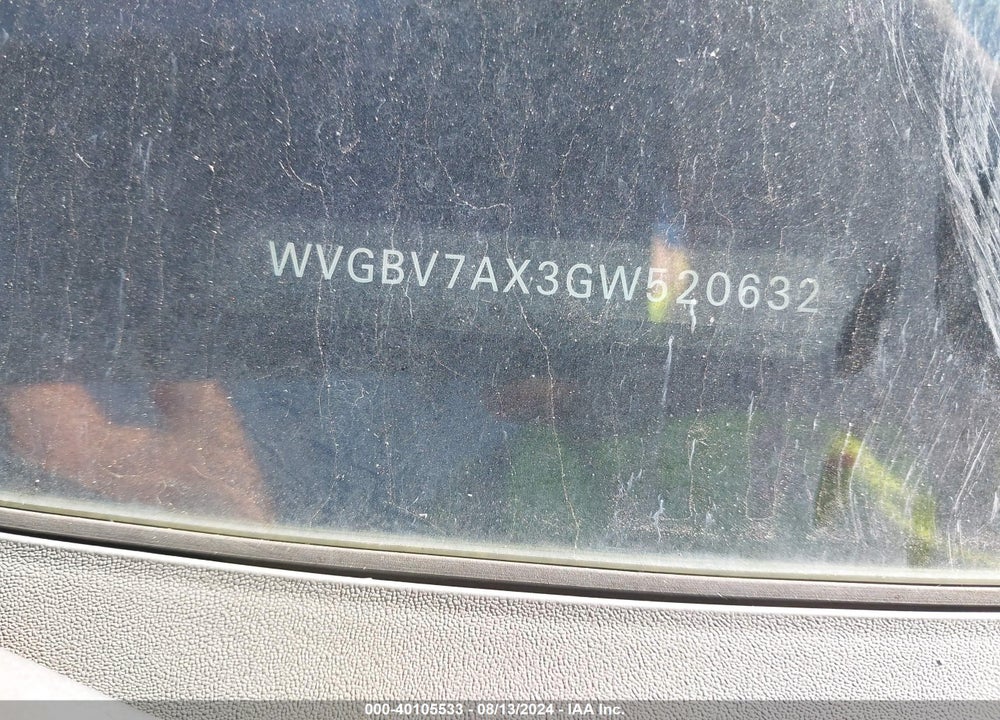 2016 VOLKSWAGEN TIGUAN SE VIN: WVGBV7AX3GW520632