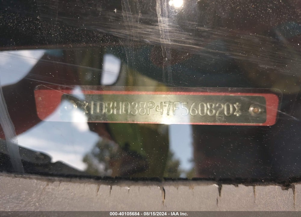 2007 DODGE DURANGO VIN: 1D8HD38P47F560820