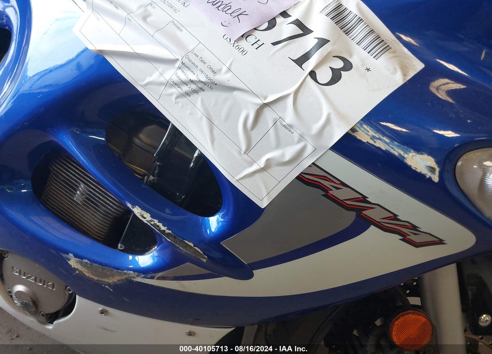 2006 SUZUKI GSX600 F VIN: JS1GN79A262104162