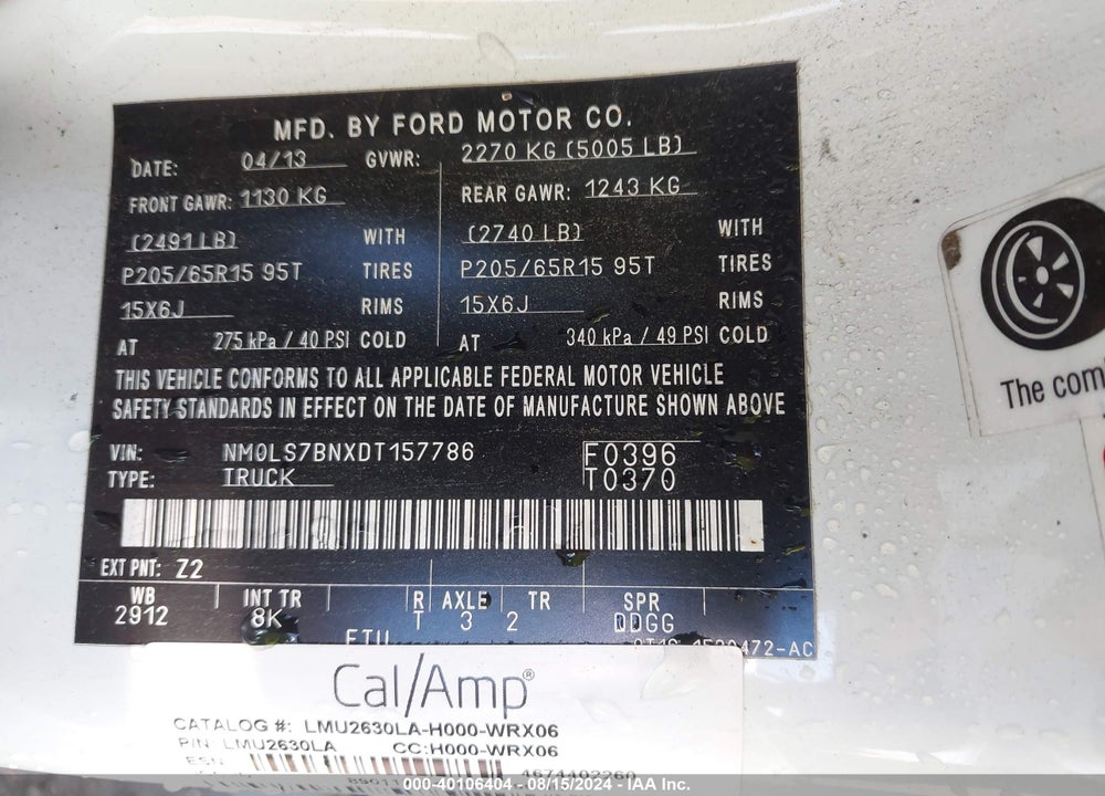 2013 FORD TRANSIT CONNECT XLT VIN: NM0LS7BNXDT157786