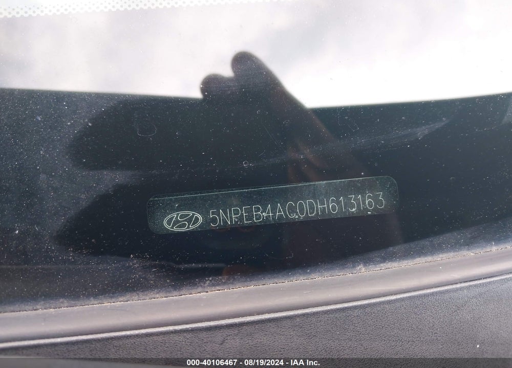2013 HYUNDAI SONATA GLS VIN: 5NPEB4AC0DH613163