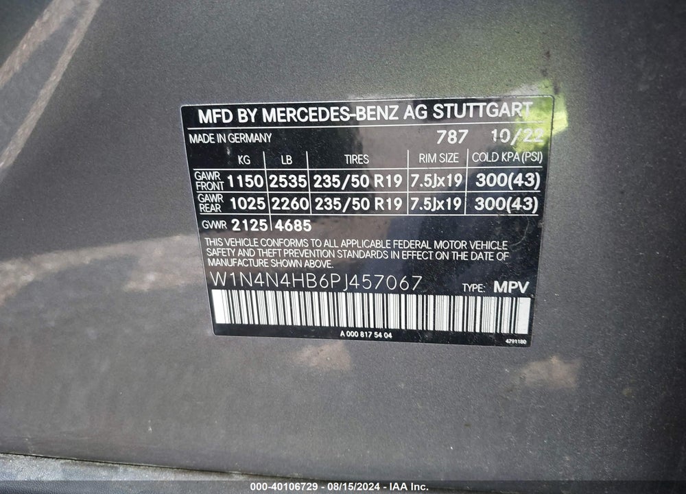 2023 MERCEDES-BENZ GLA 250 4MATIC VIN: W1N4N4HB6PJ457067