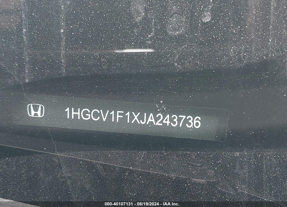 2018 HONDA ACCORD LX VIN: 1HGCV1F1XJA243736