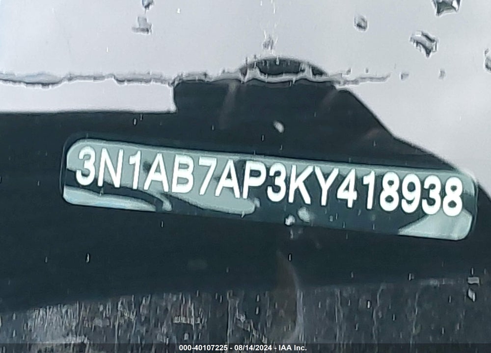 2019 NISSAN SENTRA SV VIN: 3N1AB7AP3KY418938