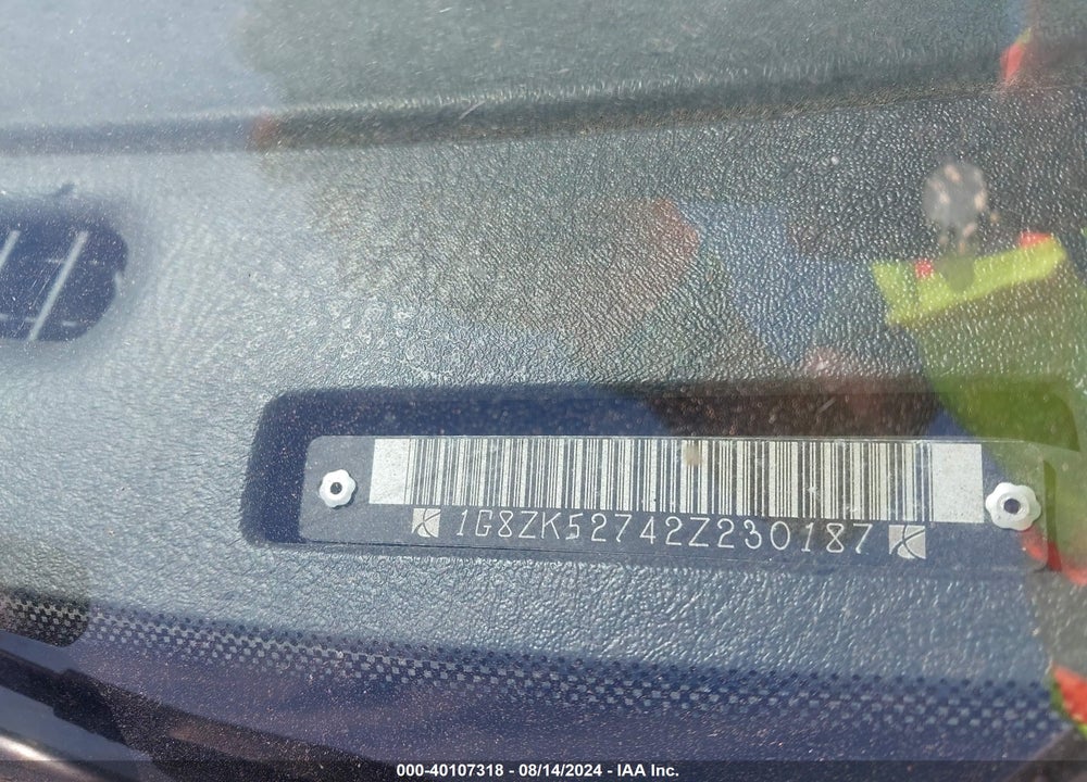 2002 SATURN S-SERIES SL2 VIN: 1G8ZK52742Z230187
