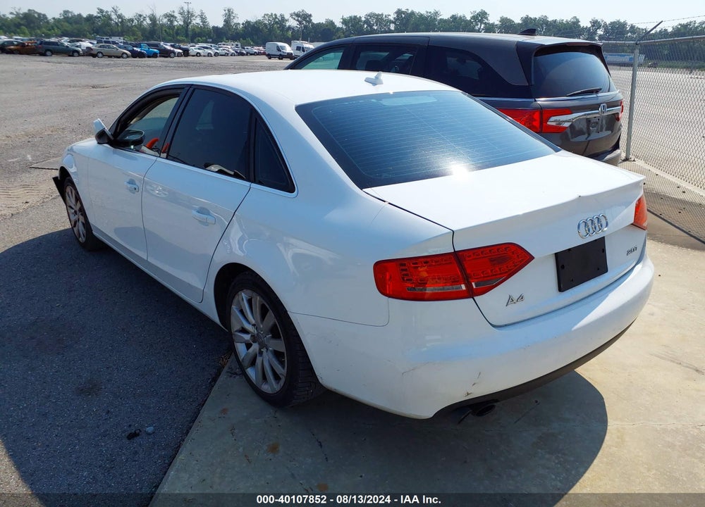 2012 AUDI A4 2.0T PREMIUM VIN: WAUAFAFL6CN007601