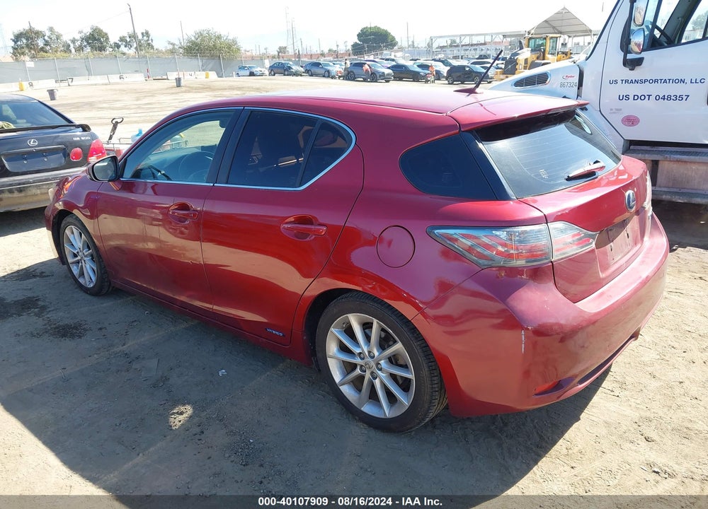2012 LEXUS CT 200H PREMIUM VIN: JTHKD5BH6C2104142
