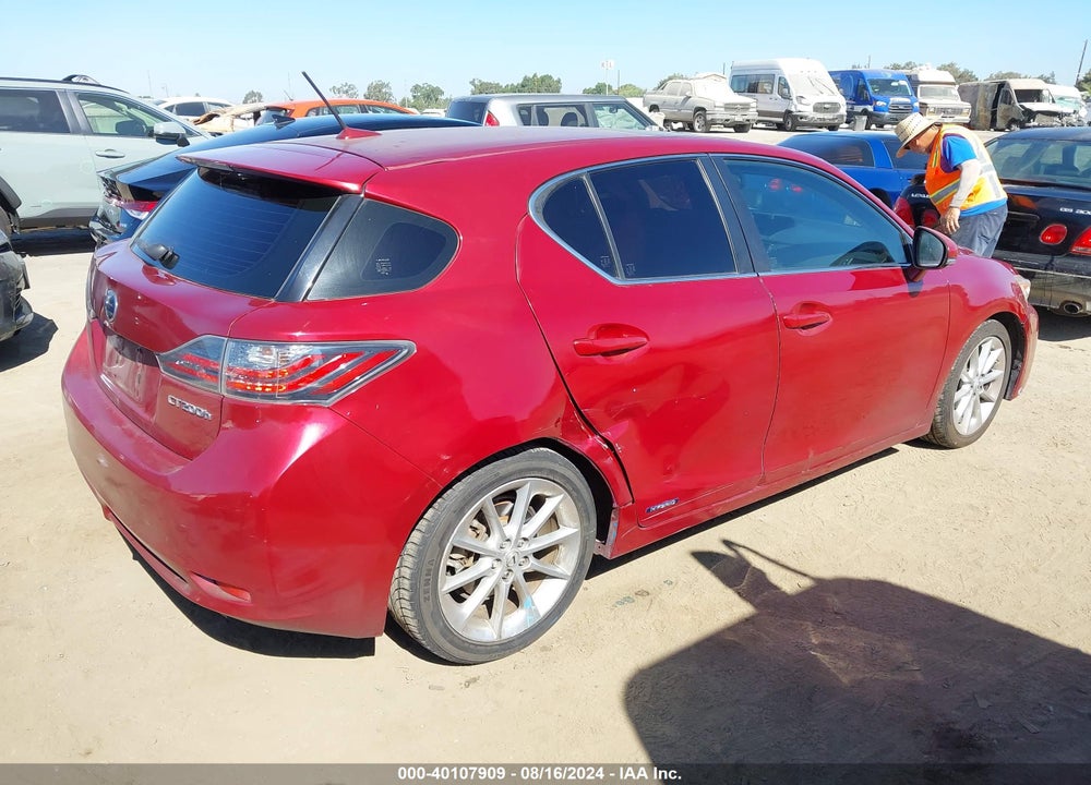 2012 LEXUS CT 200H PREMIUM VIN: JTHKD5BH6C2104142