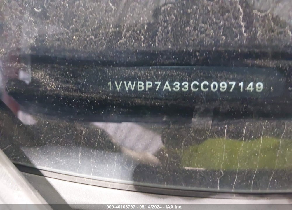 2012 VOLKSWAGEN PASSAT 2.5L SE VIN: 1VWBP7A33CC097149