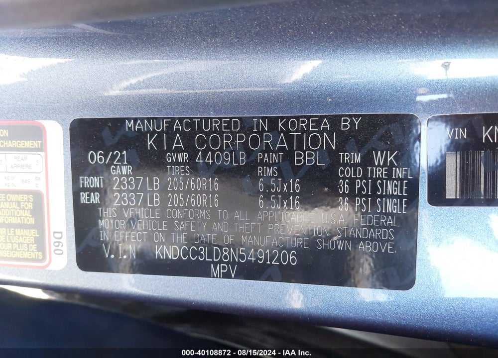 2022 KIA NIRO PLUG-IN HYBRID EX PREMIUM VIN: KNDCC3LD8N5491206