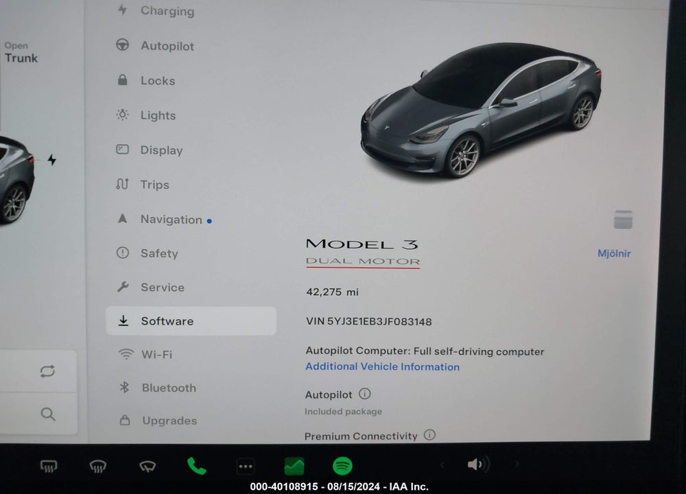 2018 TESLA MODEL 3 LONG RANGE/PERFORMANCE VIN: 5YJ3E1EB3JF083148