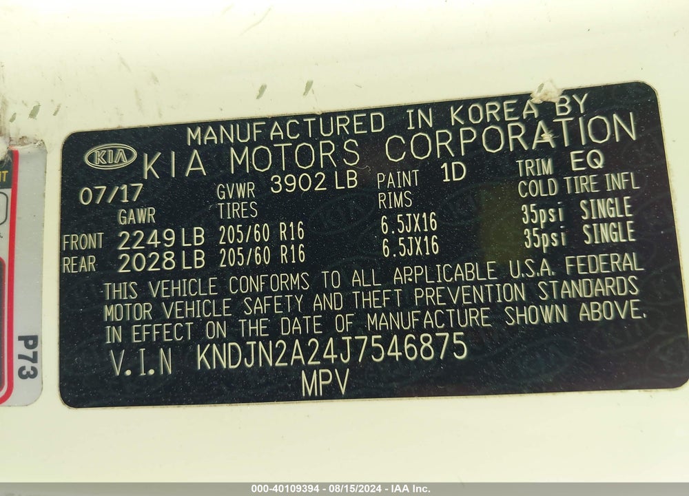 2018 KIA SOUL VIN: KNDJN2A24J7546875