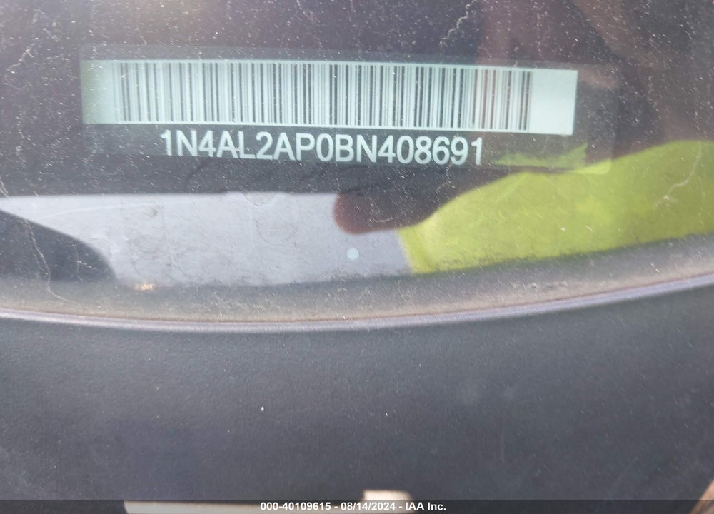 2011 NISSAN ALTIMA 2.5 S VIN: 1N4AL2AP0BN408691