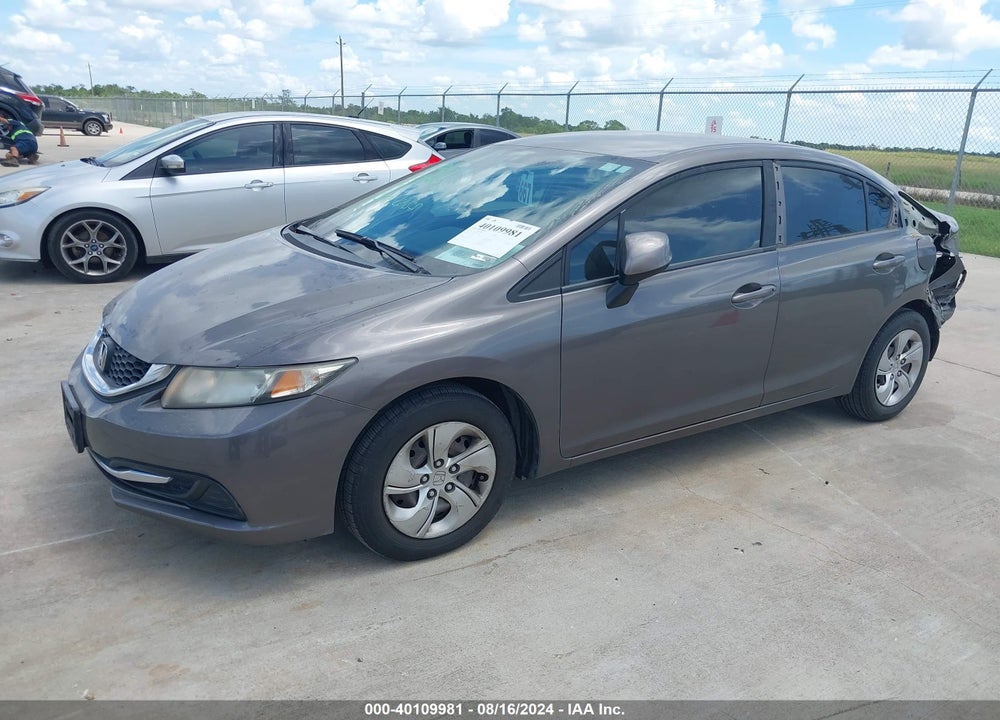 2013 HONDA CIVIC LX VIN: 19XFB2F50DE012651