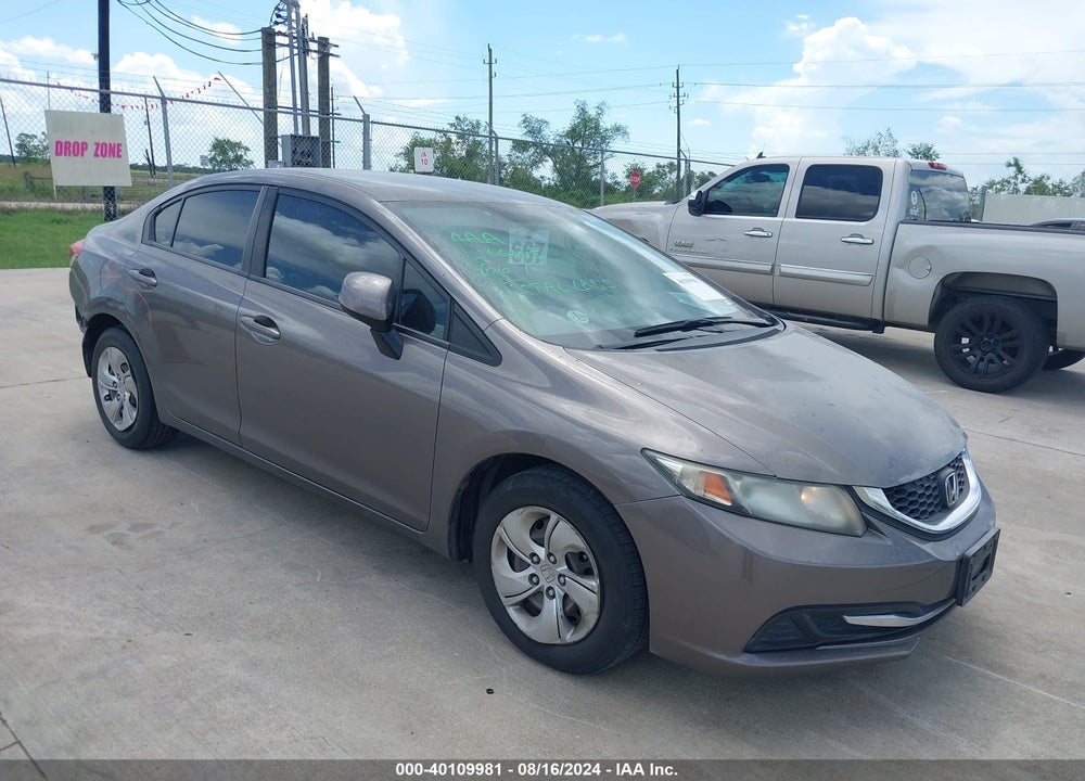 2013 HONDA CIVIC LX VIN: 19XFB2F50DE012651