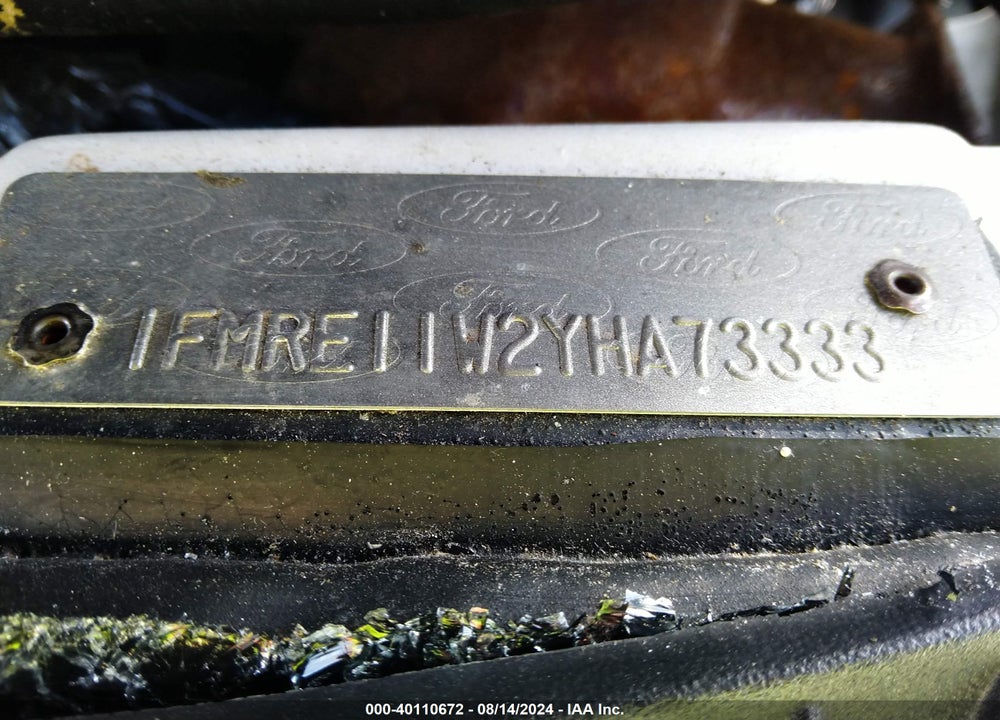 2000 FORD E-150 XL/XLT VIN: 1FMRE11W2YHA73333