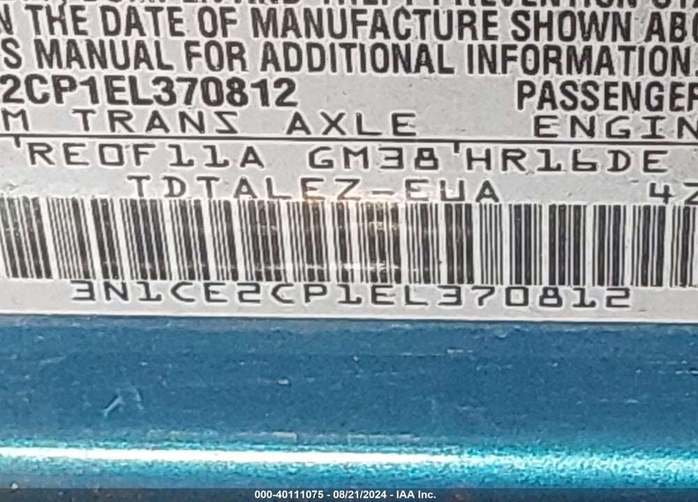 2014 NISSAN VERSA NOTE SV VIN: 3N1CE2CP1EL370812