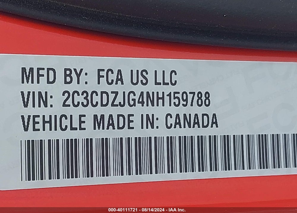 2022 DODGE CHALLENGER GT VIN: 2C3CDZJG4NH159788