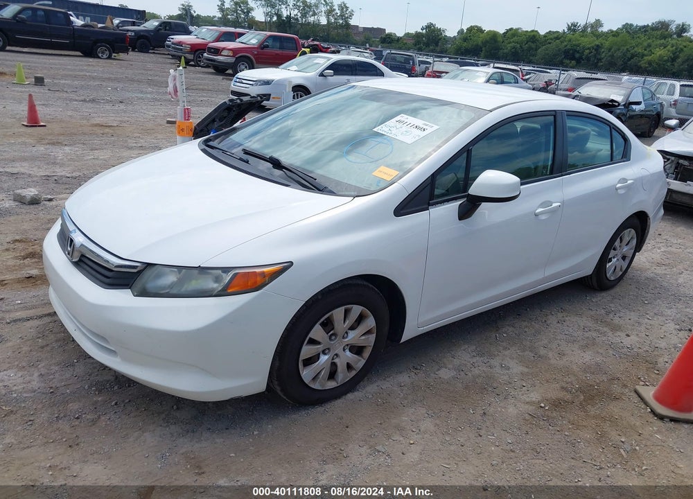 2012 HONDA CIVIC LX VIN: 19XFB2F53CE088332