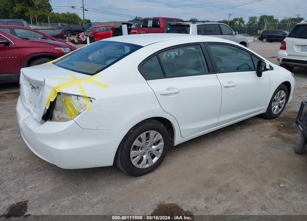 2012 HONDA CIVIC LX VIN: 19XFB2F53CE088332