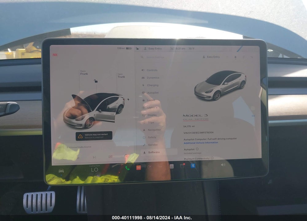 2021 TESLA MODEL 3 PERFORMANCE DUAL MOTOR ALL-WHEEL DRIVE VIN: 5YJ3E1EC3MF078304