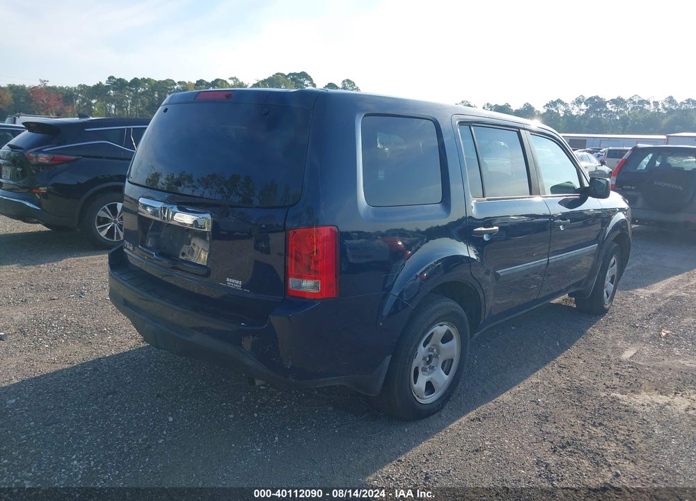 2013 HONDA PILOT LX VIN: 5FNYF3H26DB036243