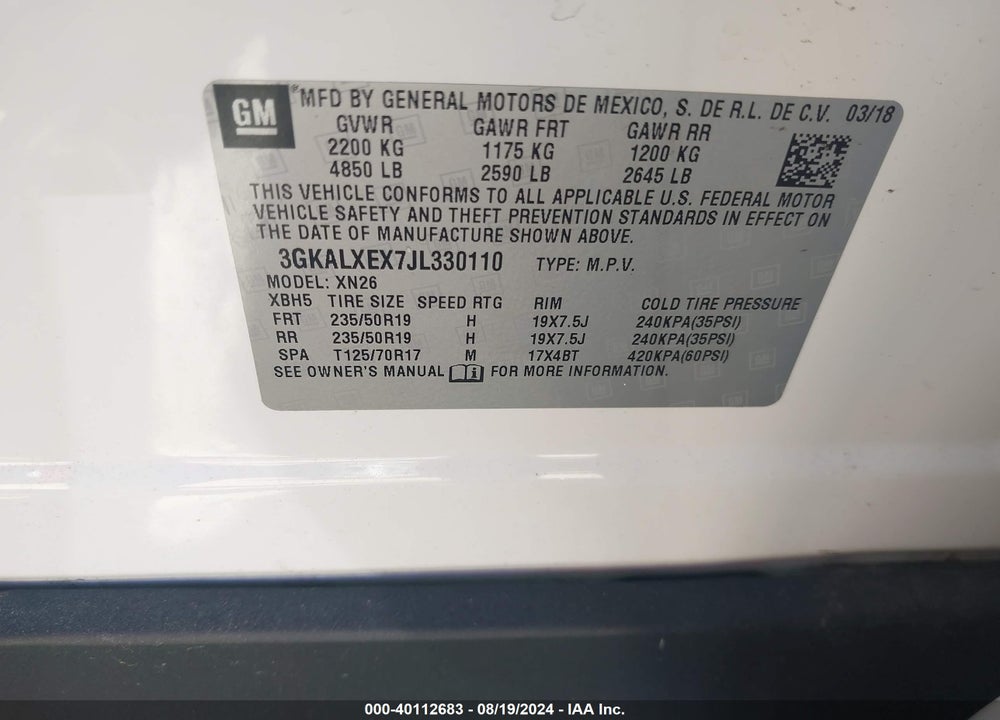 2018 GMC TERRAIN DENALI VIN: 3GKALXEX7JL330110