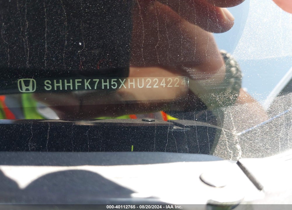 2017 HONDA CIVIC VIN: SHHFK7H5XHU224224
