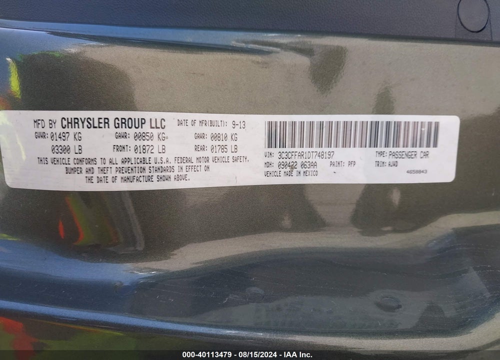 2013 FIAT 500 POP VIN: 3C3CFFAR1DT748197