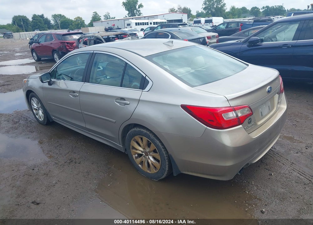 2016 SUBARU LEGACY 2.5I PREMIUM VIN: 4S3BNBC69G3010007