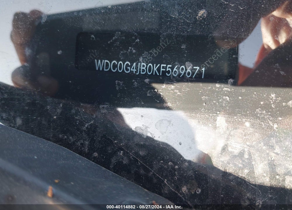 2019 MERCEDES-BENZ GLC 300 VIN: WDC0G4JB0KF569671