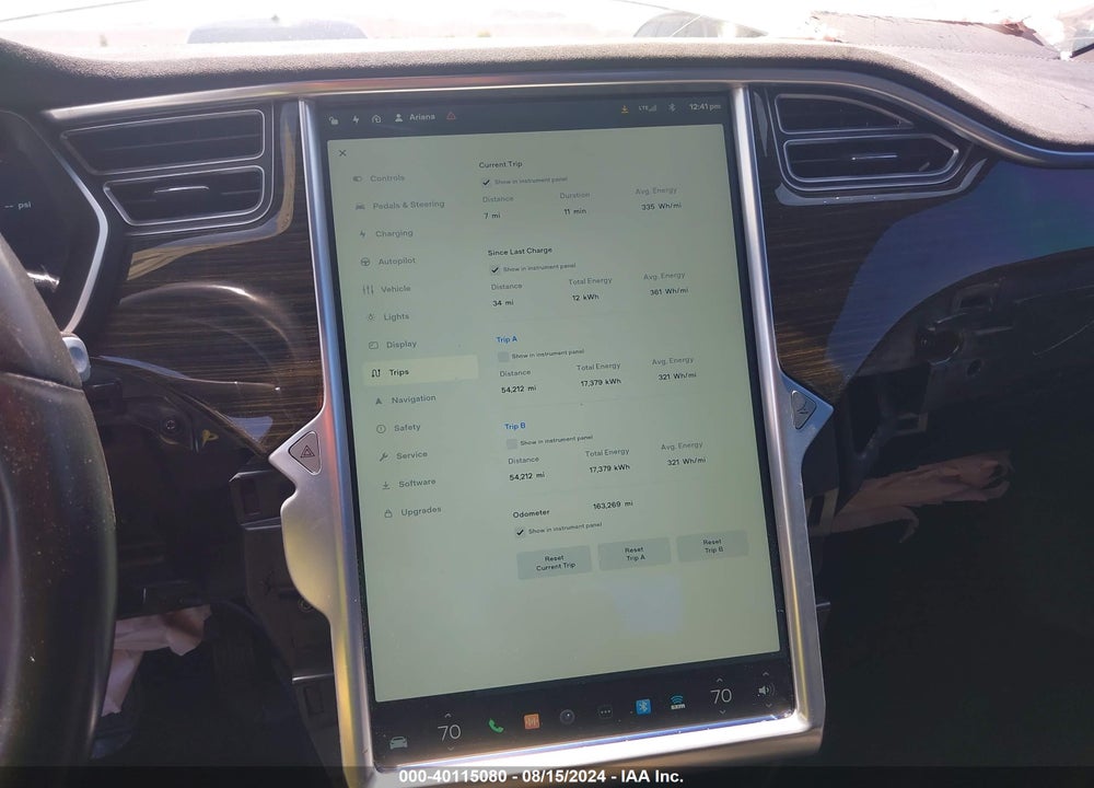 2015 TESLA MODEL S 60/70/85 VIN: 5YJSA1E19FF111413