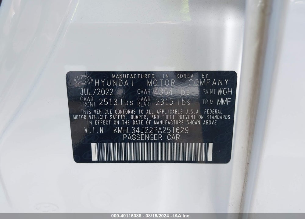 2023 HYUNDAI SONATA LIMITED VIN: KMHL34J22PA251629