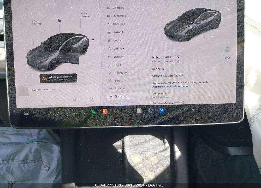 2022 TESLA MODEL 3 PERFORMANCE DUAL MOTOR ALL-WHEEL DRIVE VIN: 5YJ3E1EC8NF127806