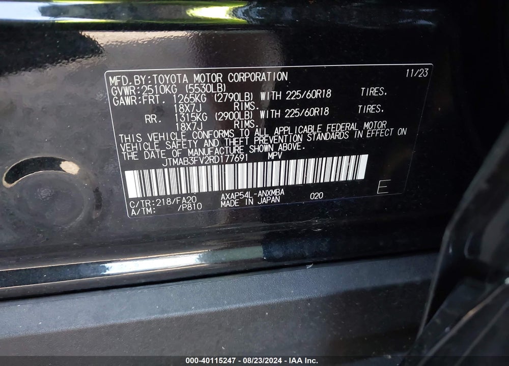2024 TOYOTA RAV4 PRIME SE VIN: JTMAB3FV2RD177691