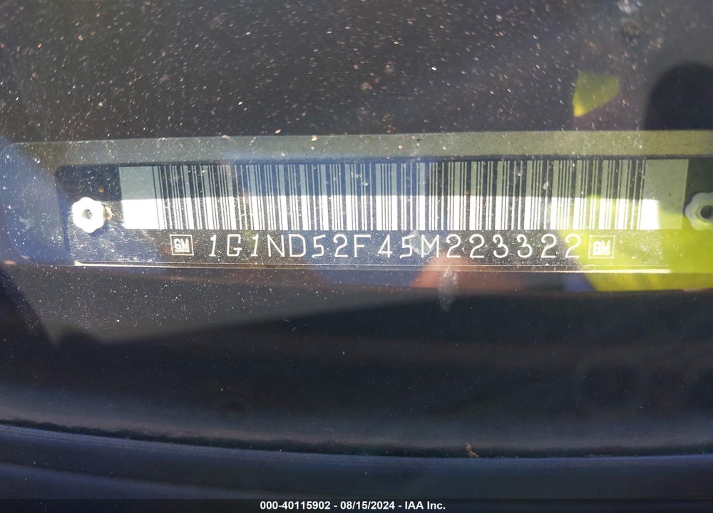 2005 CHEVROLET CLASSIC VIN: 1G1ND52F45M223322