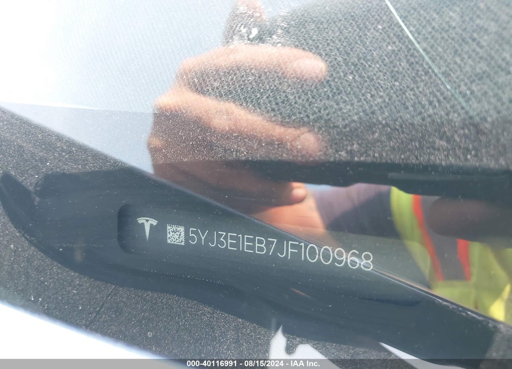 2018 TESLA MODEL 3 LONG RANGE/PERFORMANCE VIN: 5YJ3E1EB7JF100968