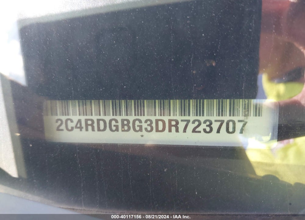 2013 DODGE GRAND CARAVAN SE VIN: 2C4RDGBG3DR723707