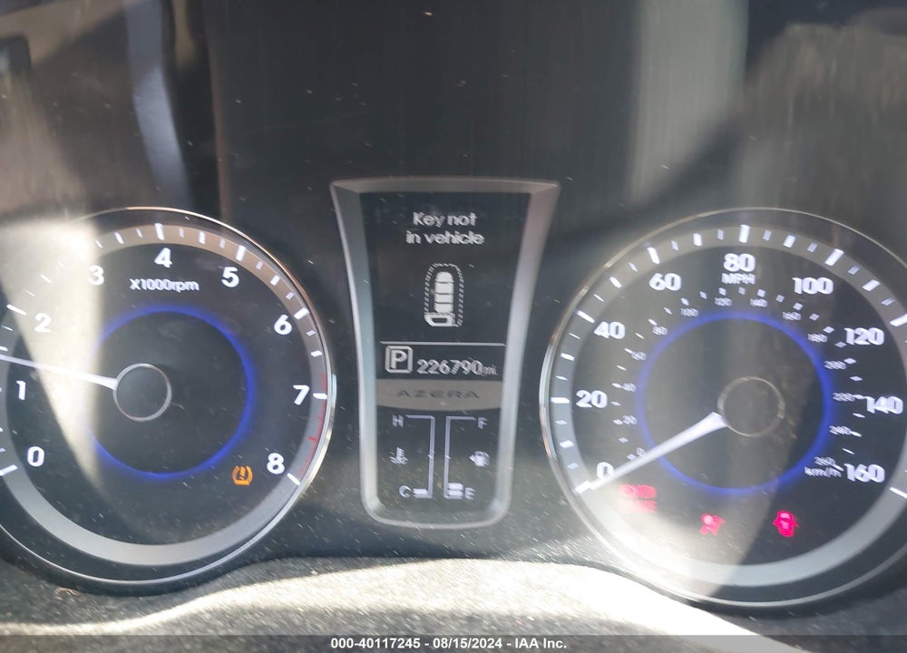 2013 HYUNDAI AZERA VIN: KMHFH4JG0DA243471