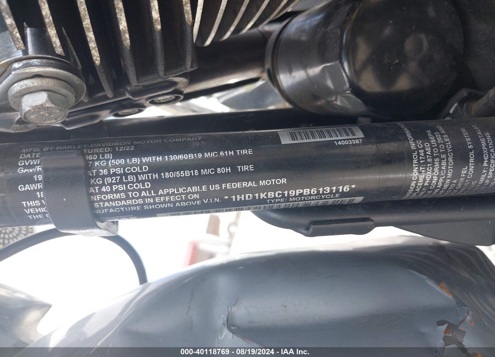2023 HARLEY-DAVIDSON FLHX VIN: 1HD1KBC19PB613116
