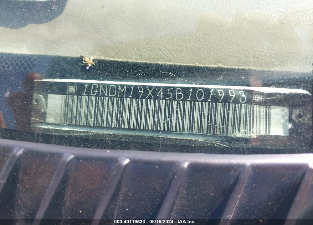 2005 CHEVROLET ASTRO VIN: 1GNDM19X45B101993